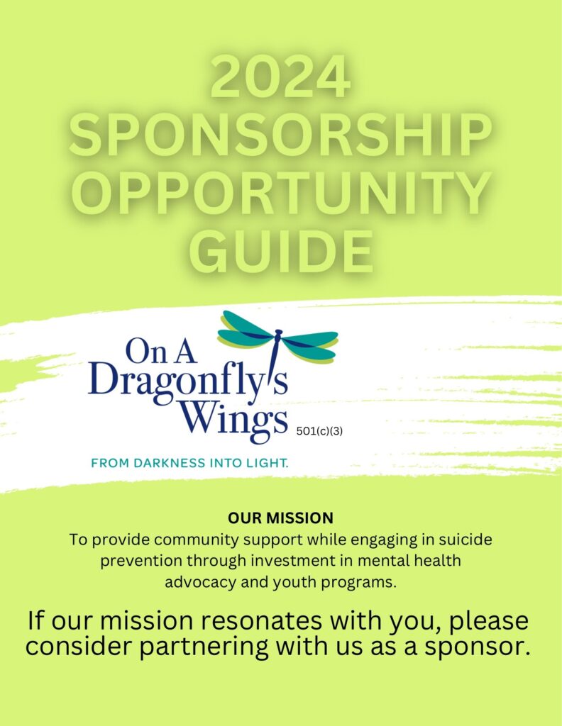 On A Dragonfly's Wings 2024 Sponsorship Guide First Page including mission.